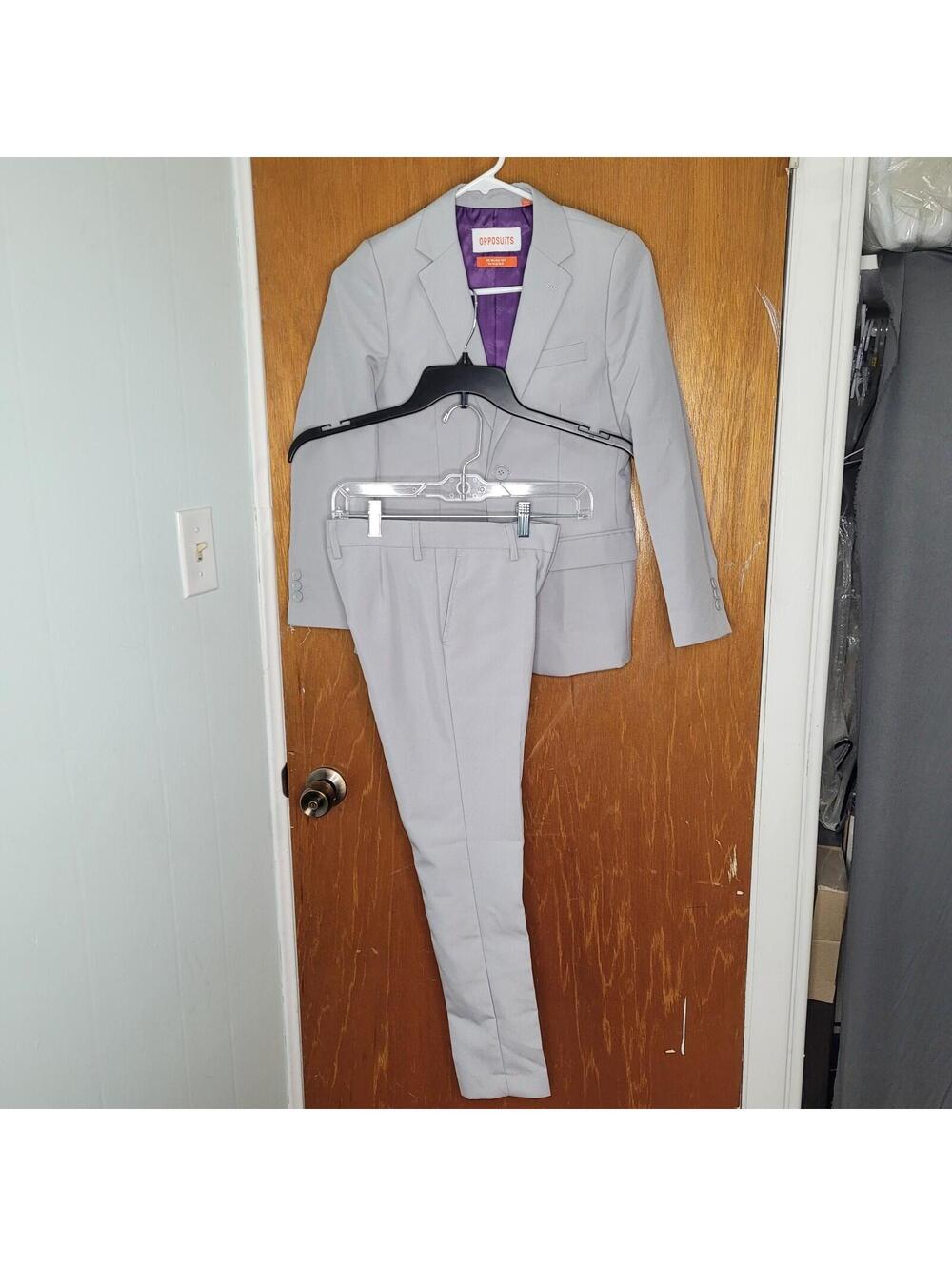 Opposuits Boys Light Gray Suit Jacket And Pants Size 12Y Slim Fit